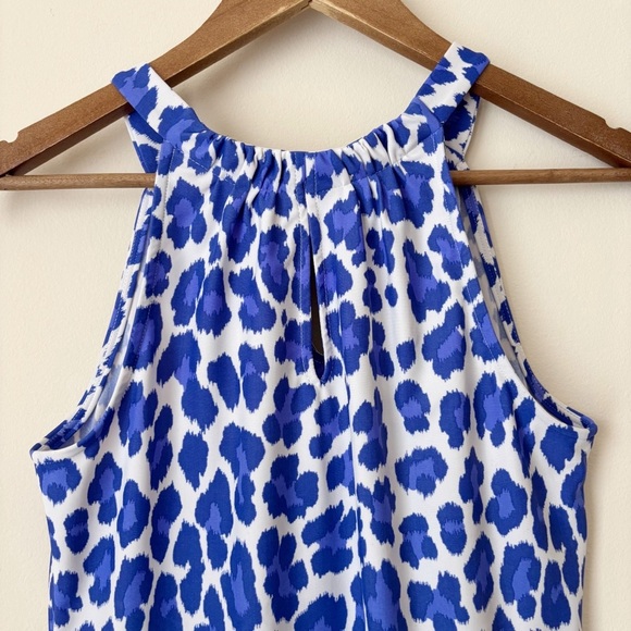Jude Connally Lisa Leopard Print Dress XS Cobalt Blue - Picture 6 of 9